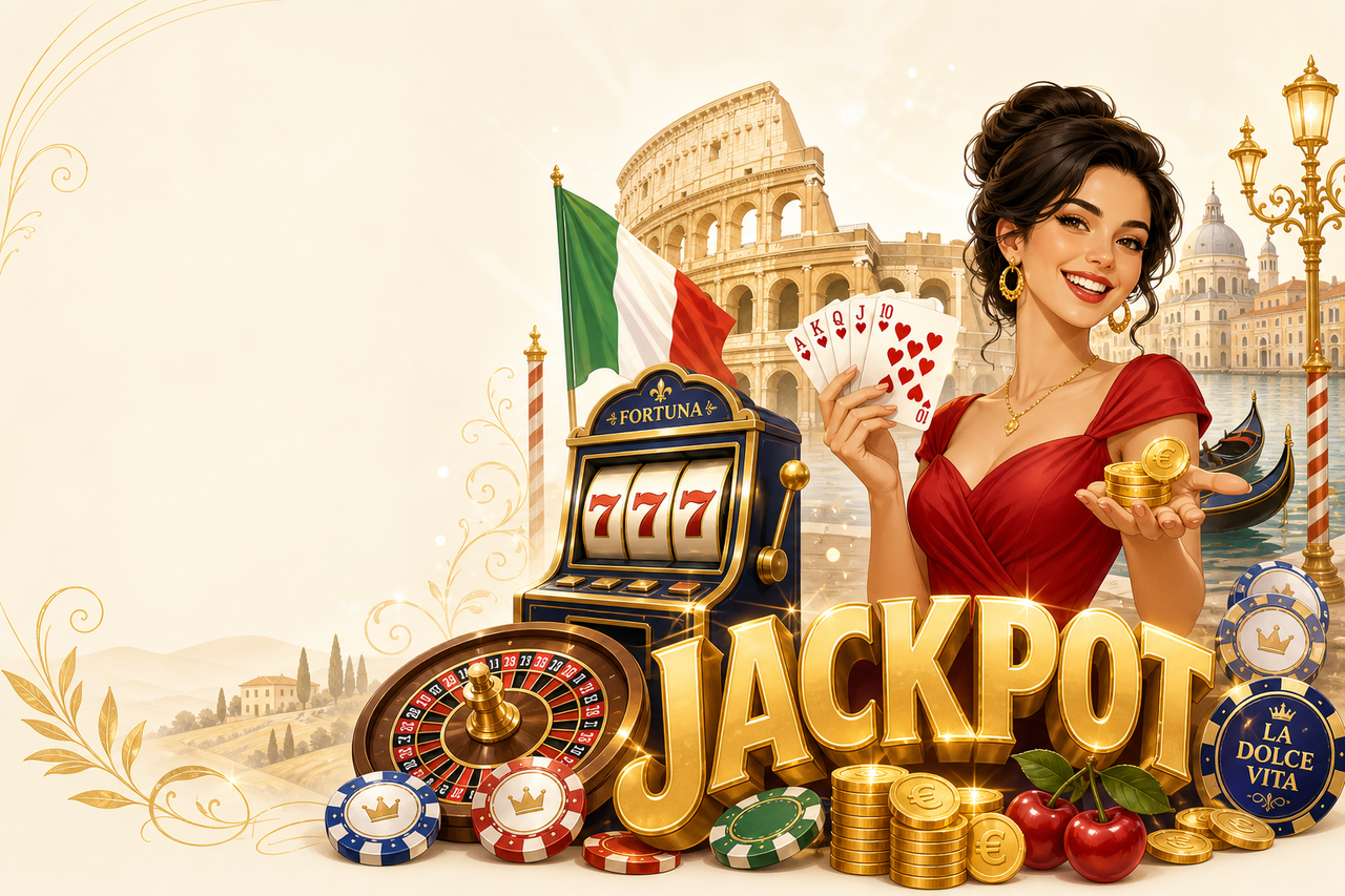 Winnita Casino — slot, roulette, jackpot e atmosfera italiana con Colosseo e gondola